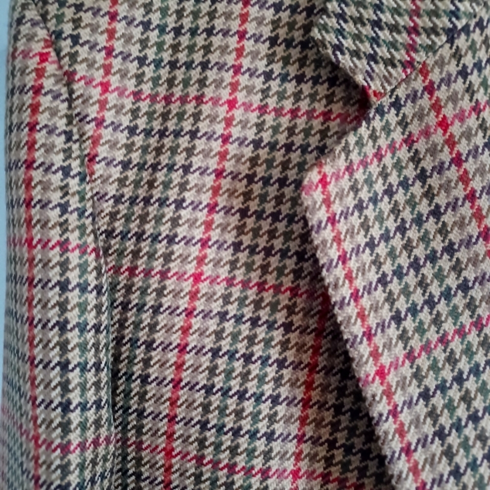 Burberry Wool Blazer 44 R Jacket Excellent Cond plaid Made in England Burberrys